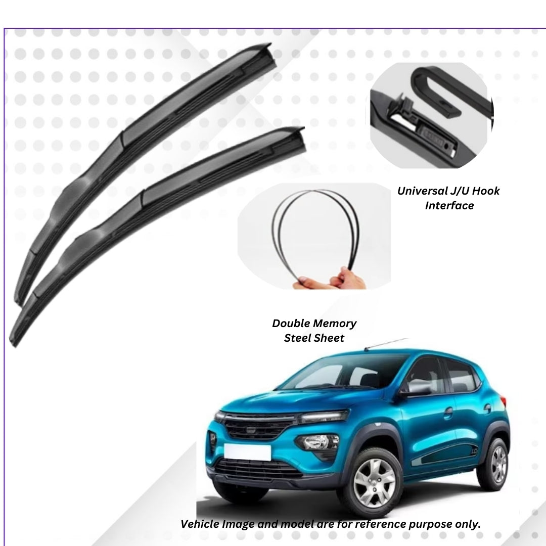 For Nissan/Renault Kwid ELPIS® Premium Quality Hybrid Wiper Blades, DIY