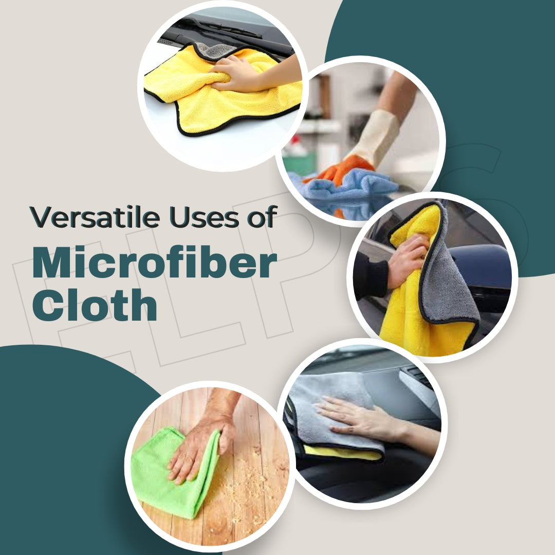 Microfiber Cleaning Cloth (600GSM) - Premium Quality, Highly Absorbent, Perfect for Auto Detailing and Home Cleaning Pack of 3