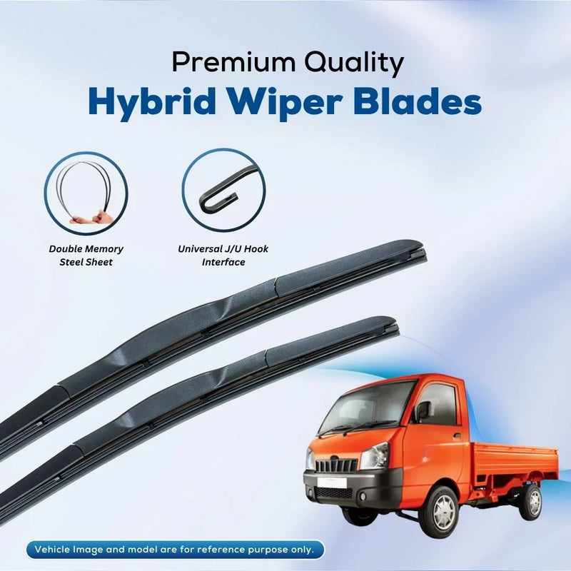 Premium hybrid wiper blades with double memory steel sheet and universal J/U hook interface for vehicles