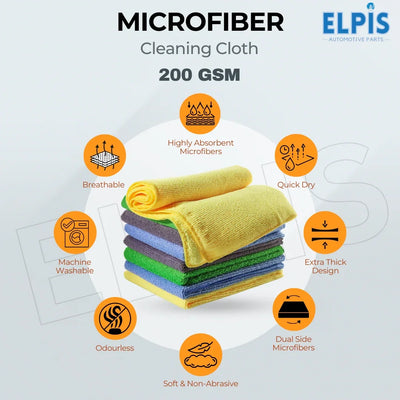 Microfiber Cleaning Cloth (200GSM) - Ultra Soft and Lint-Free, Perfect for Cleaning and Dusting Pack of 3