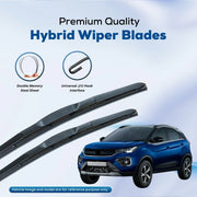 Premium hybrid wiper blades with double memory steel sheet and universal J/U hook interface for cars