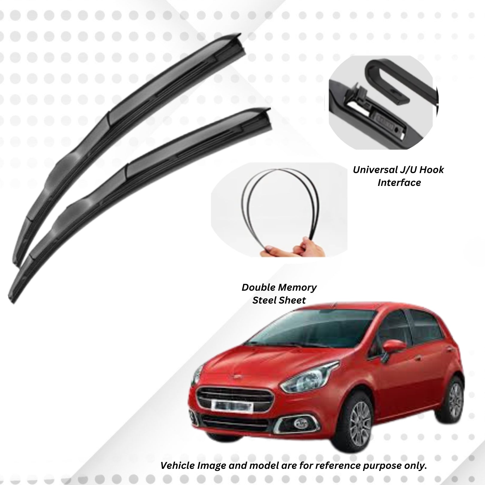 For Fiat Linea/Punto ELPIS® Premium Quality Hybrid Wiper Blades.