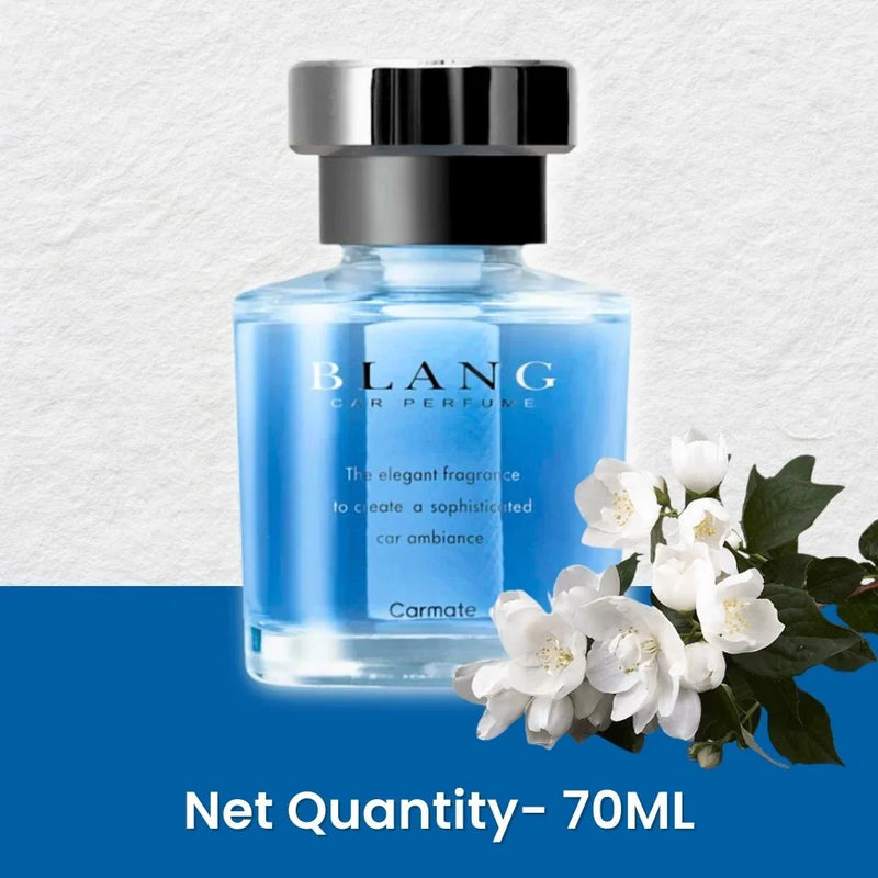 BLANG Carmate car perfume 70ml with elegant fragrance for sophisticated car ambiance, featuring white flowers