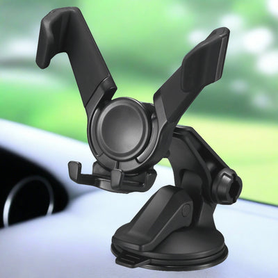 Black Universal Car Smartphone Holder – Secure Grip & Adjustable Mount for iPhone, Android & GPS | Sleek Hands-Free Dashboard/Windshield Mount