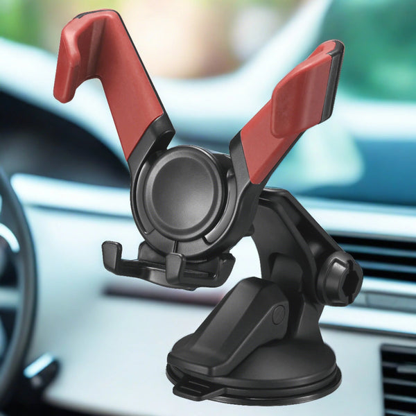 CARMATE SA32 Car Smartphone Holder, Dashboard, Suction Cup Mount, Easy to Hold with One Hand, Wing Catch, Red