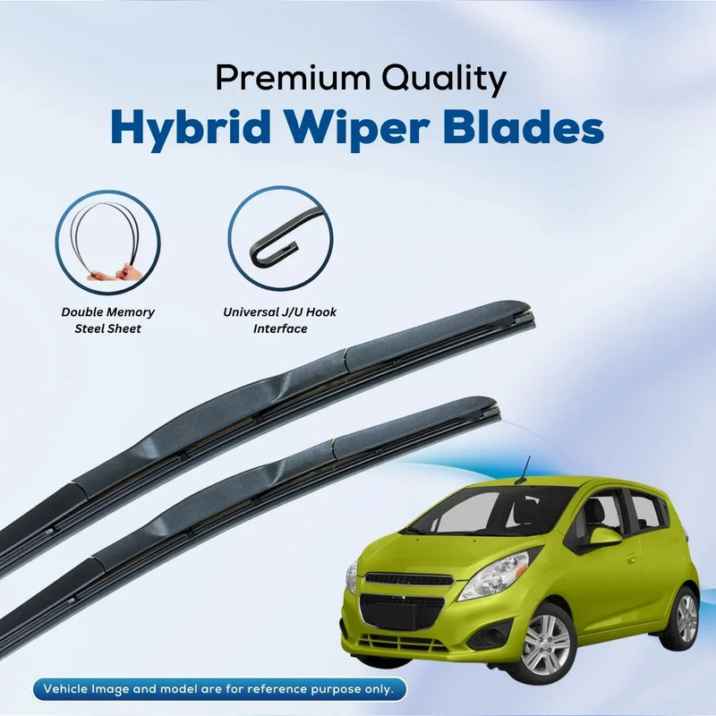 Premium hybrid wiper blades with double memory steel sheet and universal J/U hook for cars