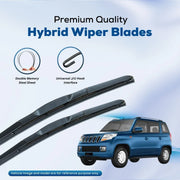 Premium hybrid wiper blades with double memory steel sheet and universal J/U hook for cars