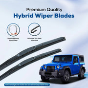 Premium hybrid wiper blades with double memory steel sheet and universal J/U hook for cars