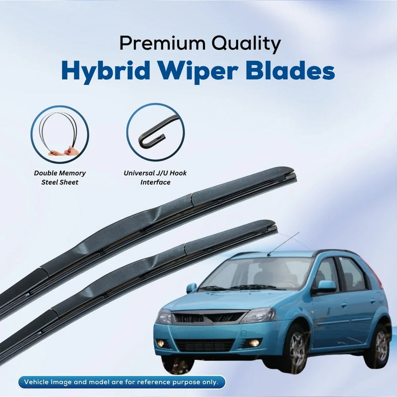Premium hybrid wiper blades with double memory steel sheet and universal J/U hook for cars