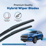 Premium hybrid wiper blades with double memory steel sheet and universal J/U hook for cars