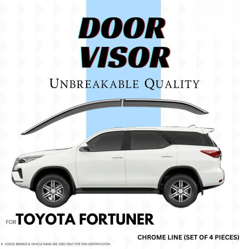 DOOR VISOR CHROME FOR TOYOTA FORTUNER (2022 ONWARDS) SET OF 4