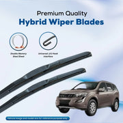 Premium hybrid wiper blades with double memory steel sheet and universal J/U hook for cars