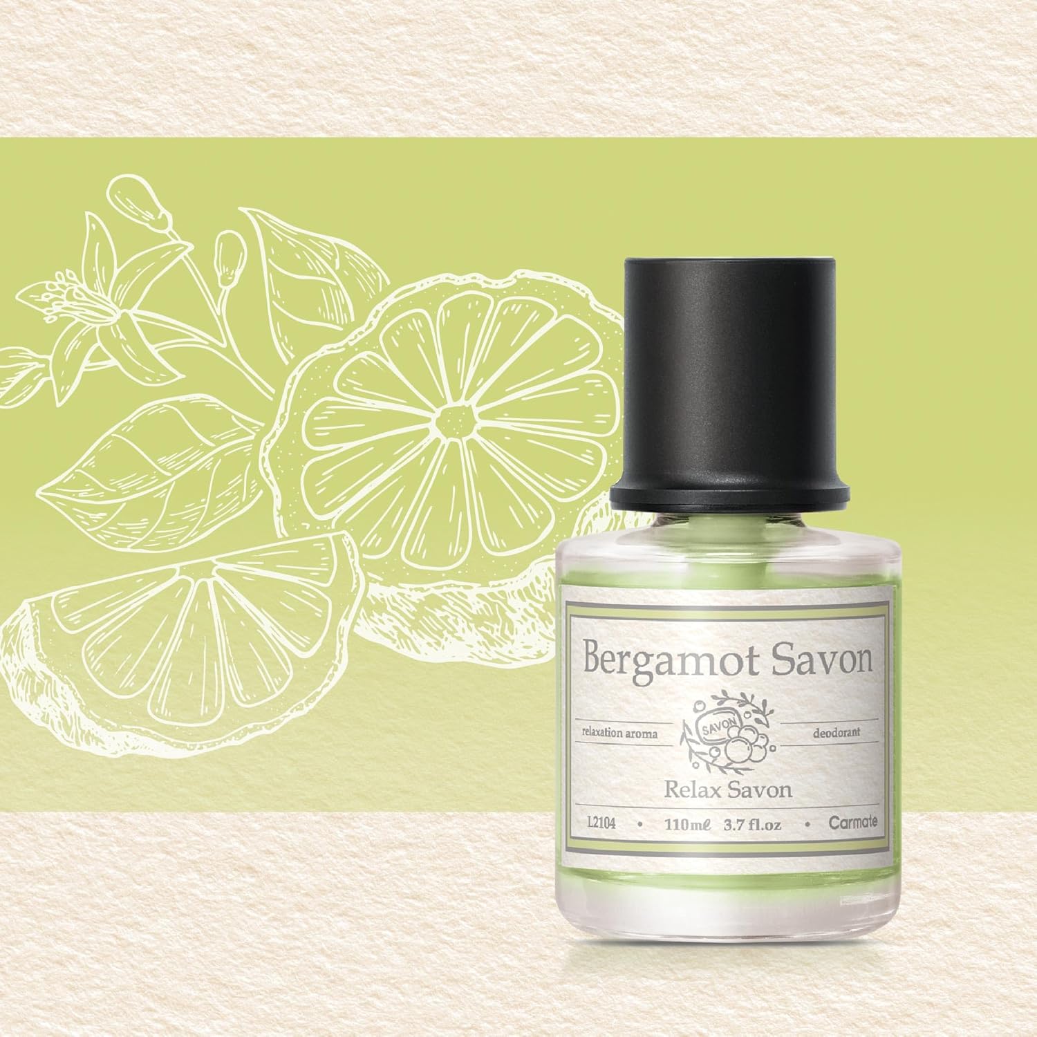 Carmate Bergamot Savon Relax Soap Car Air Freshener – 110ml Premium Japanese Deodorizer