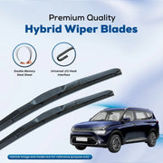 Premium hybrid wiper blades with double memory steel sheet and universal J/U hook for cars