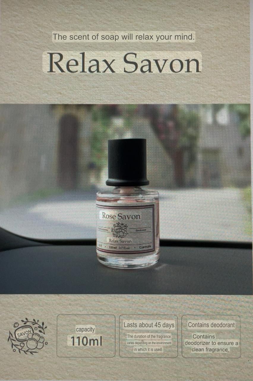 Carmate Rose Savon Car Air Freshener – Relax Savon Collection by Carmate (110ml)