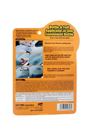 Back of Glaco Glass Compound Roll On packaging with directions and precautions
